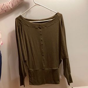 Free People Movement can olive green yoga top